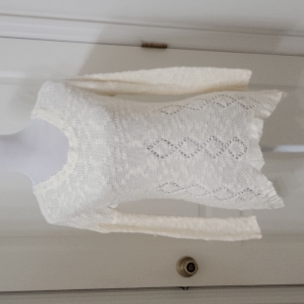Charlotte Russe Size S Ivory Loose Knit Long Sleeve Pullover Sweater Gently Used